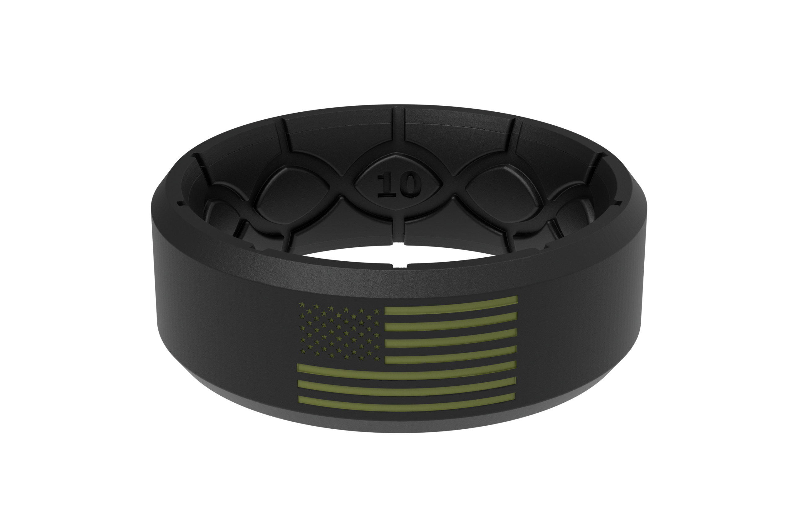 Edge Hero - America Black &amp; Moss Green Flag Ring