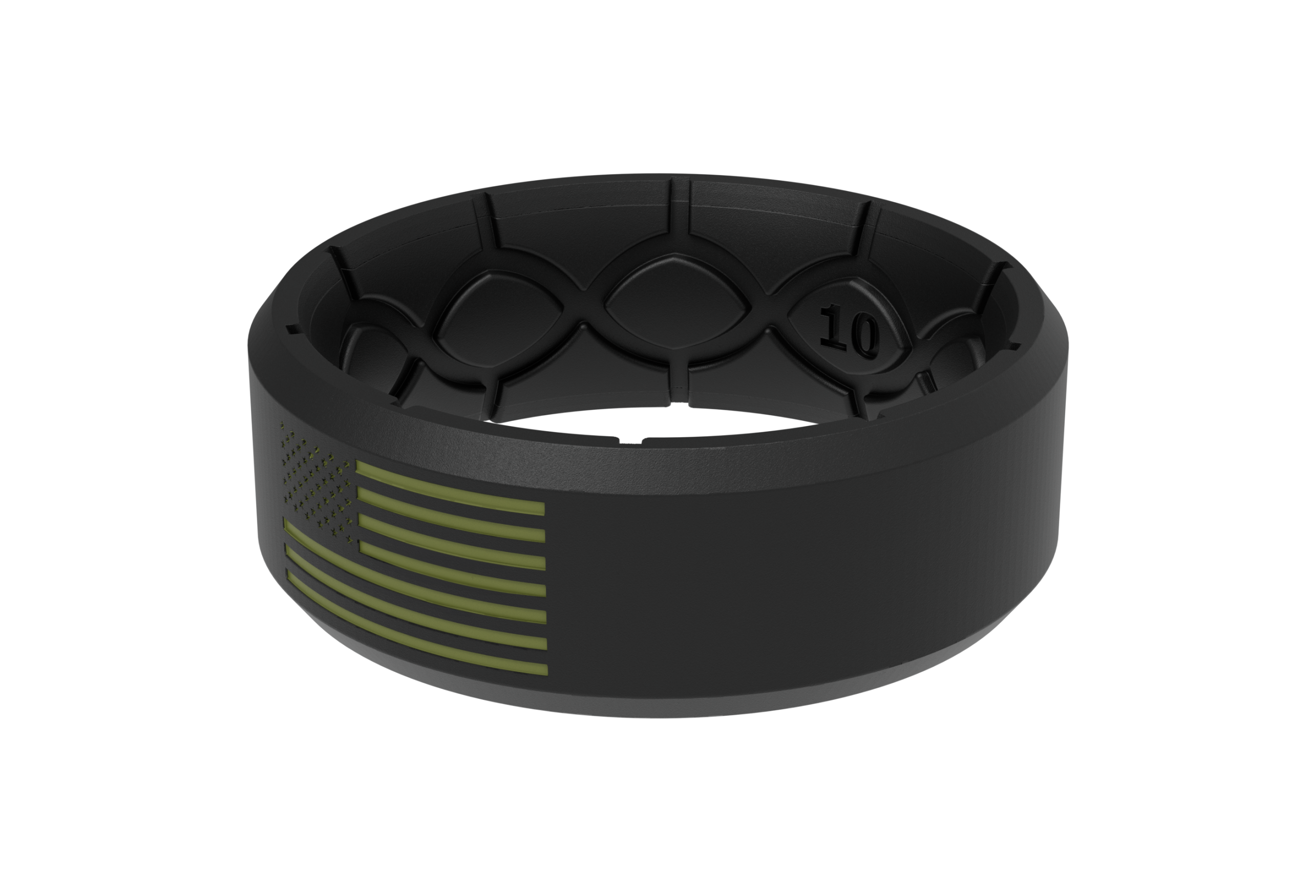 Edge Hero - America Black &amp; Moss Green Flag Ring