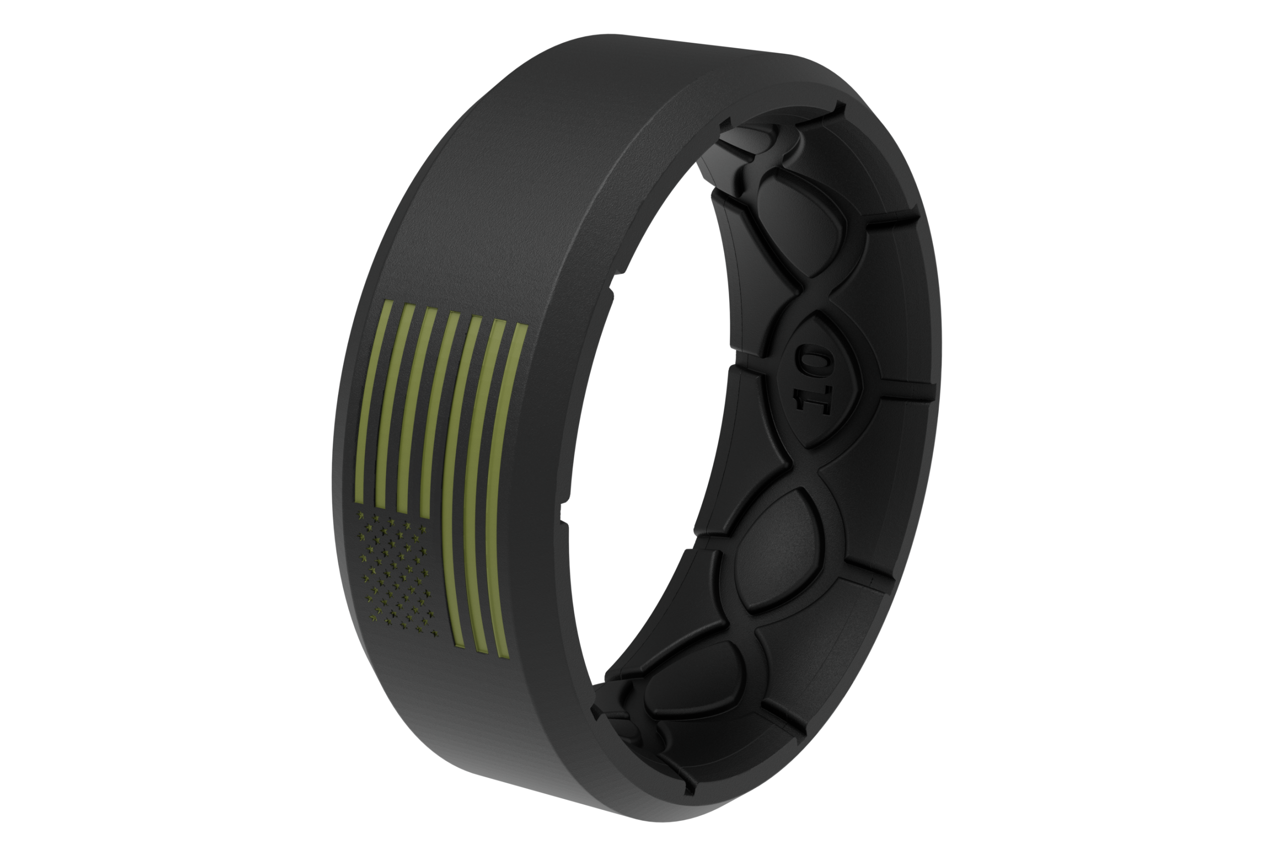 Edge Hero - America Black &amp; Moss Green Flag Ring