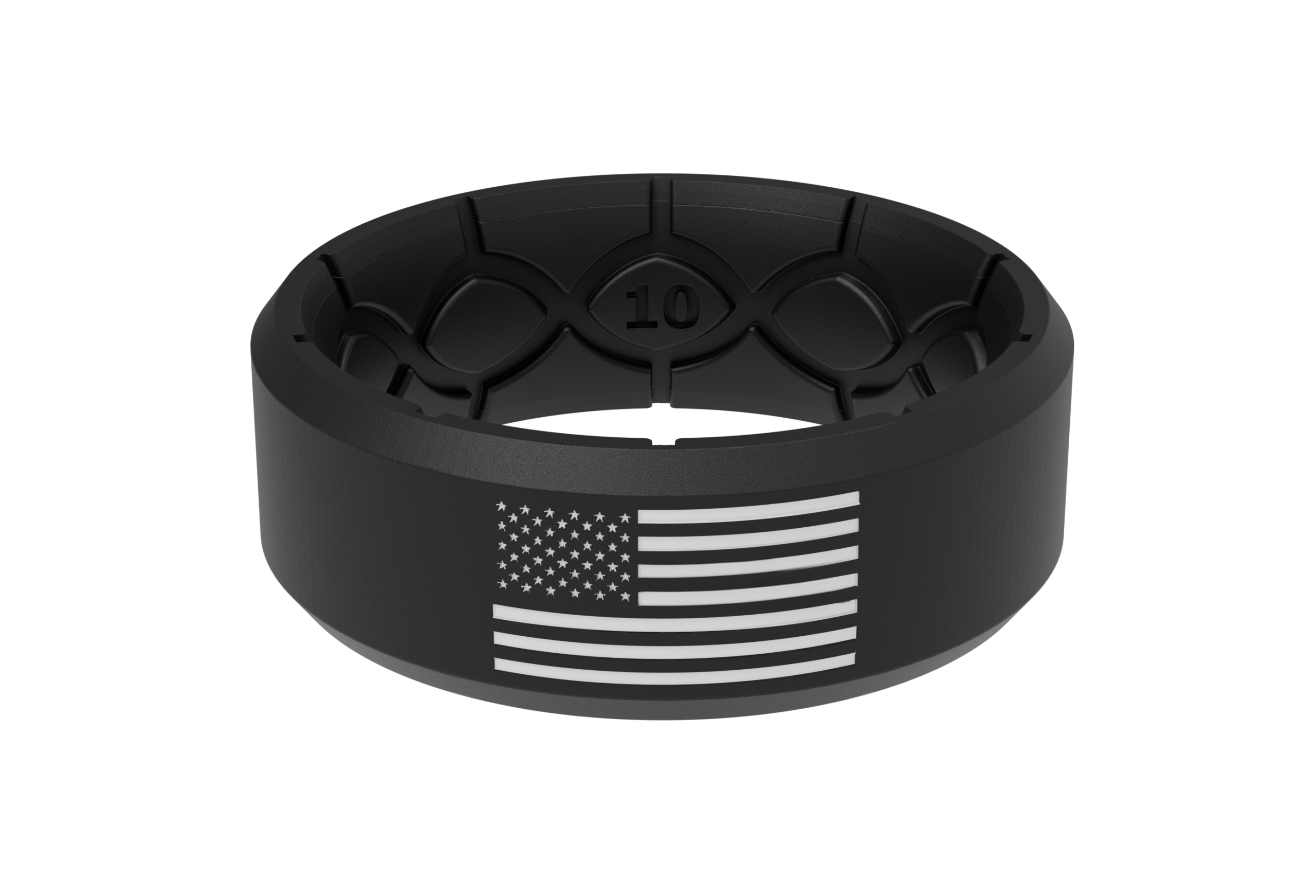 Edge Hero - America Black &amp; White Flag Ring