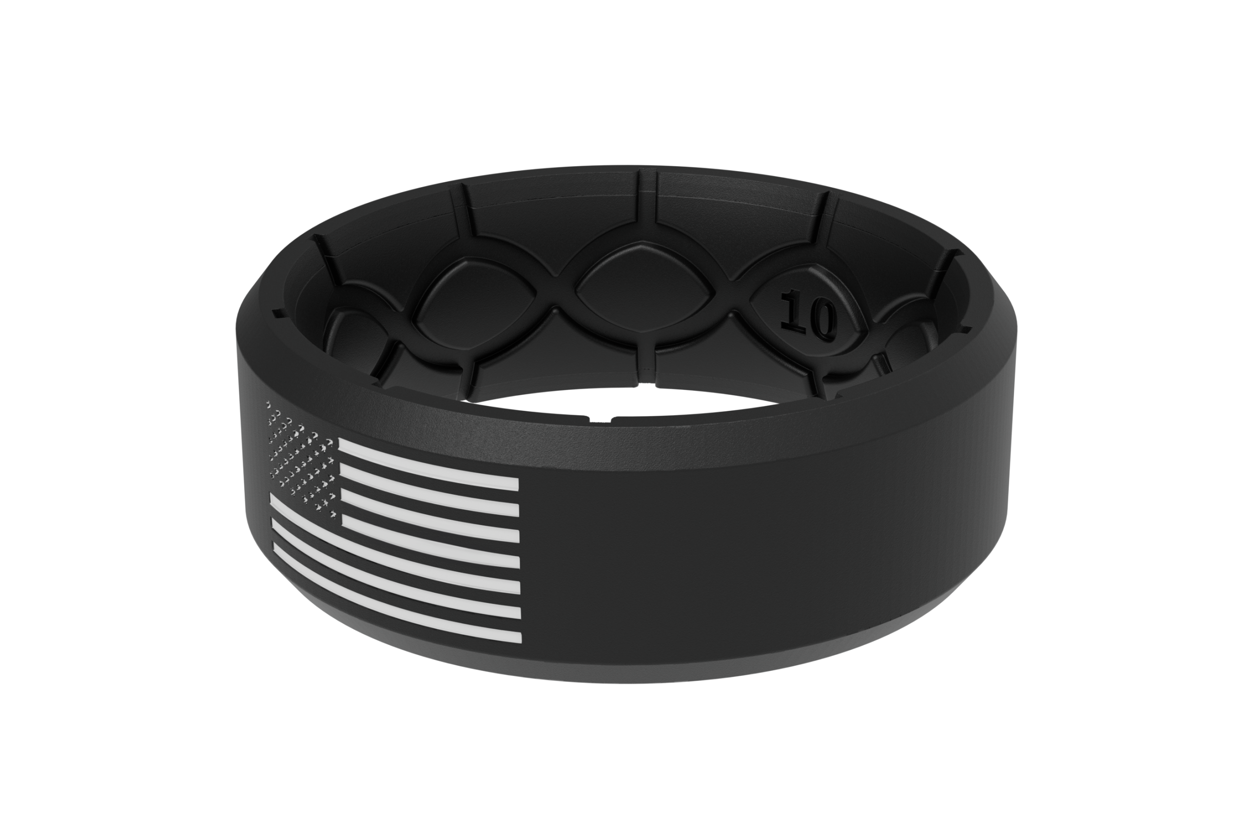 Edge Hero - America Black &amp; White Flag Ring