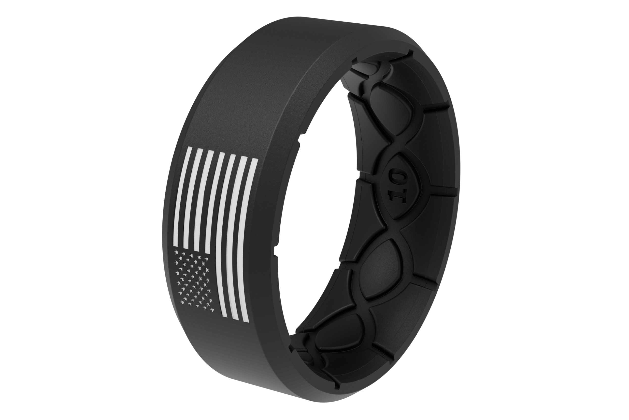 Edge Hero - America Black &amp; White Flag Ring