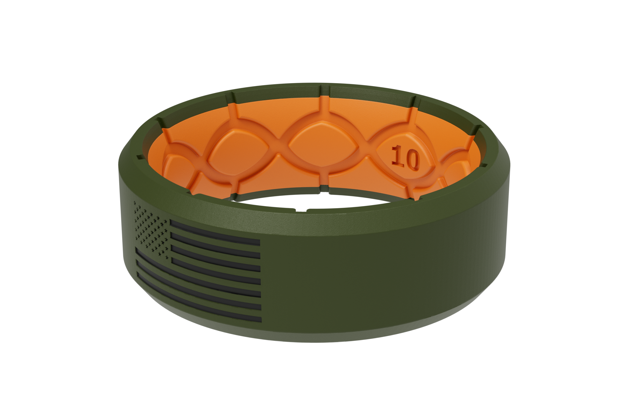 Edge Hero - America Moss Green &amp; Black Flag Ring