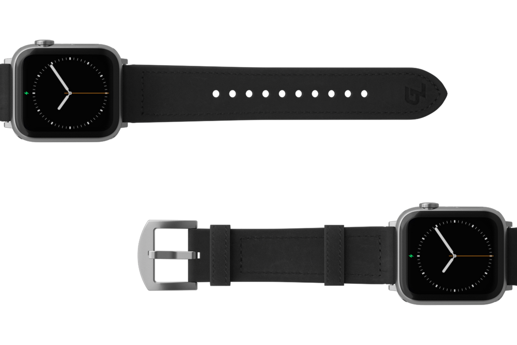 Vulcan Obsidian - Black Apple Leather Watch Band