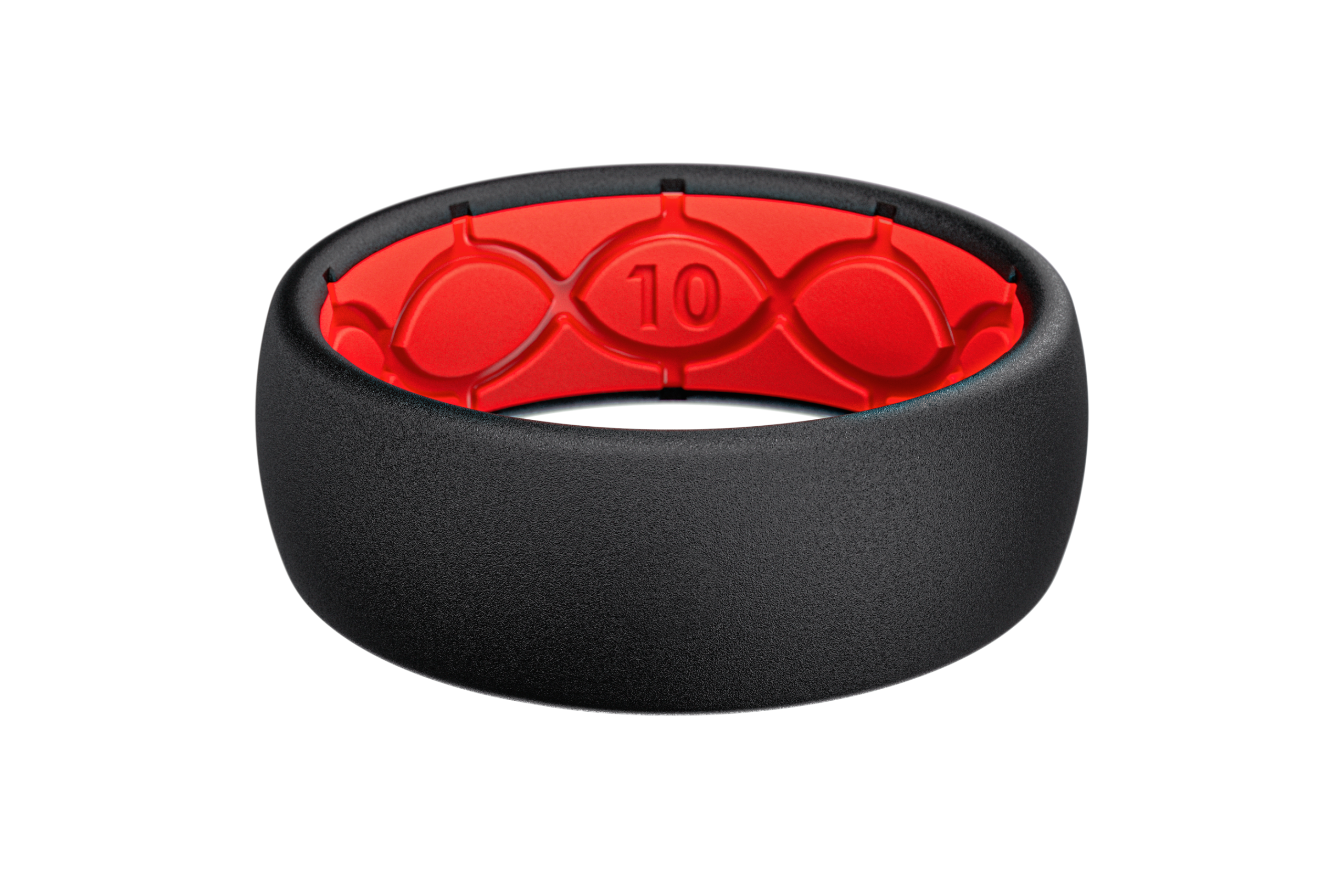 Solid Midnight Black &amp; Raspberry Red Ring