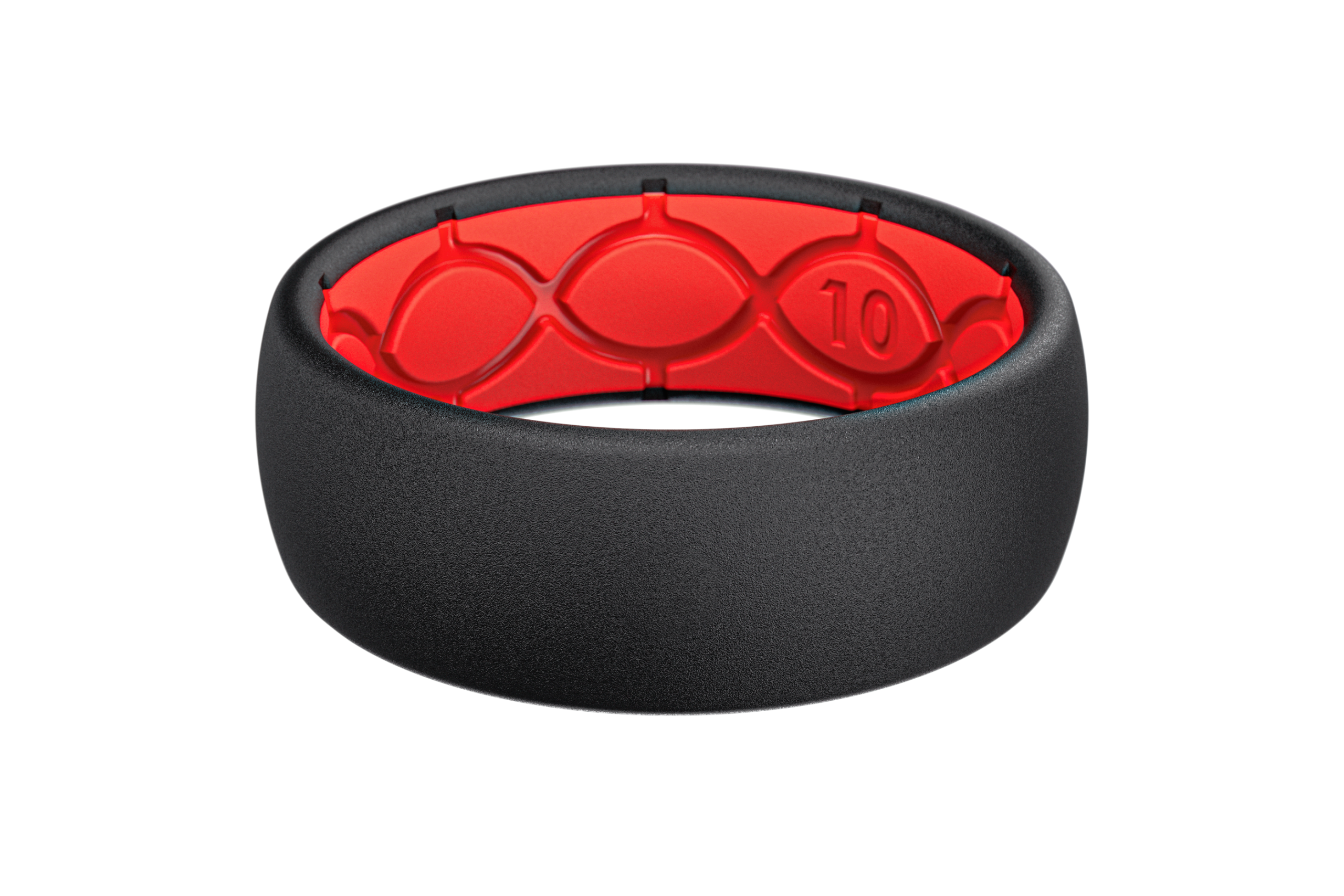 Solid Midnight Black &amp; Raspberry Red Ring