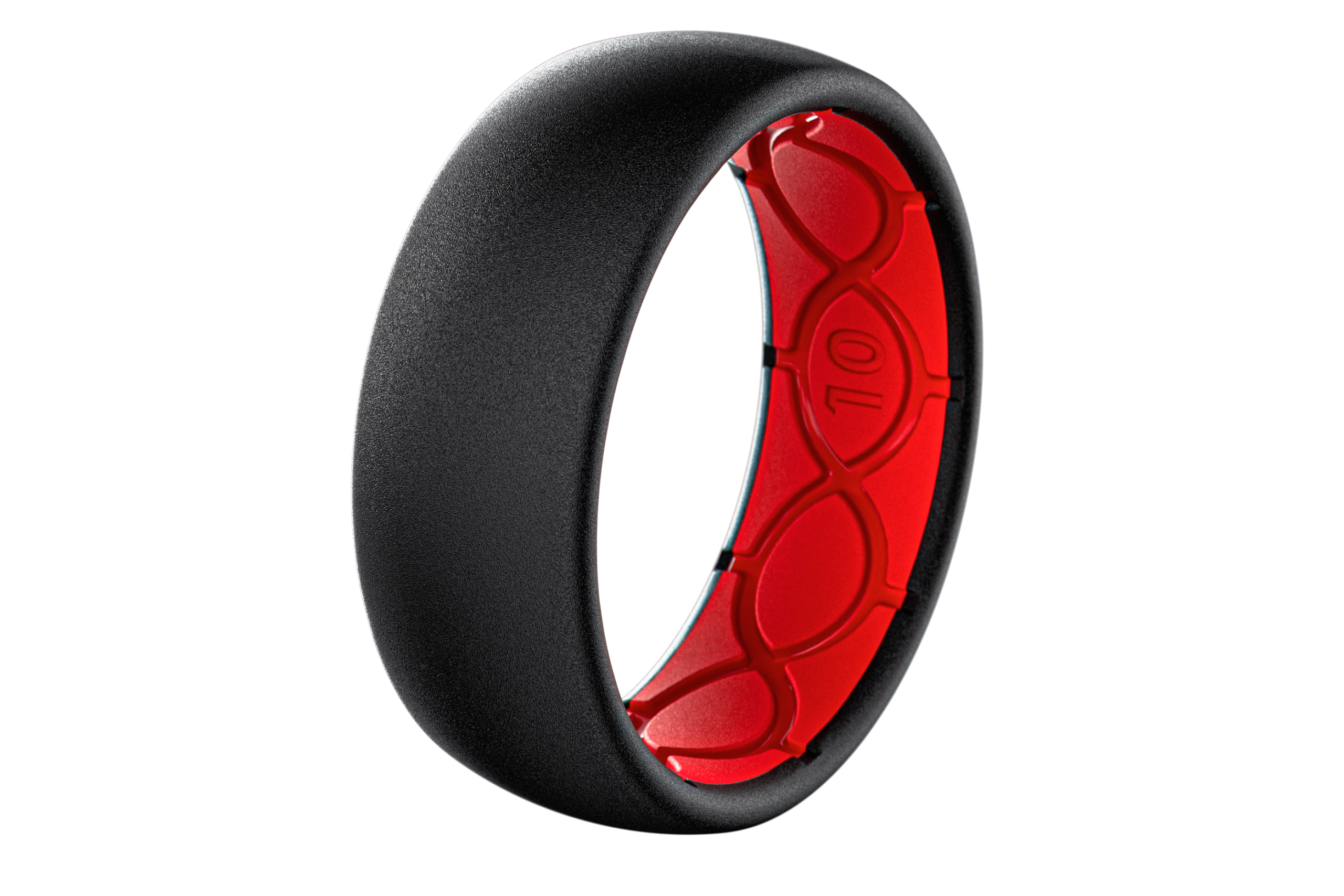 Solid Midnight Black &amp; Raspberry Red Ring