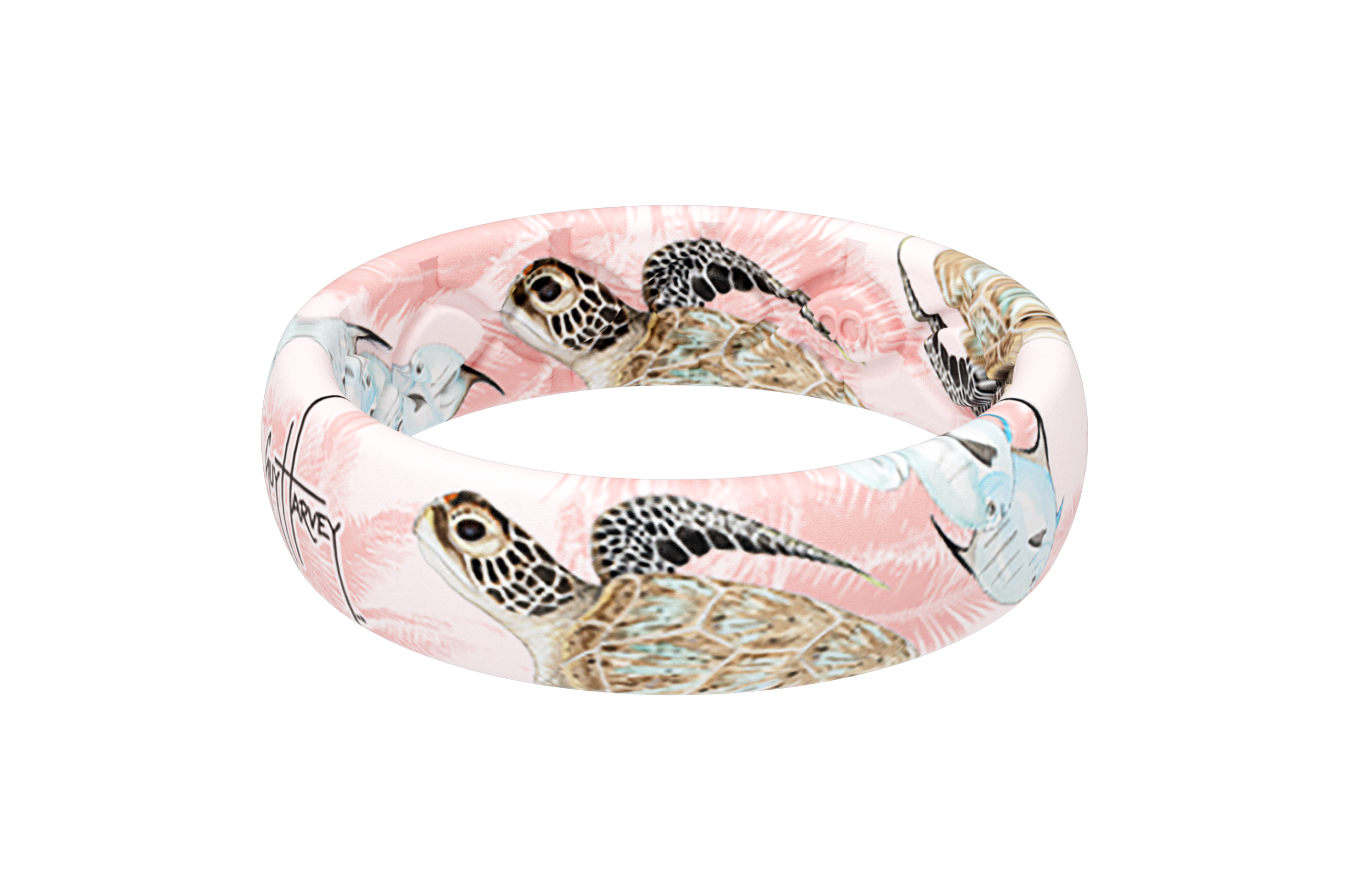 Guy Harvey Pink Sea Turtle Thin Ring
