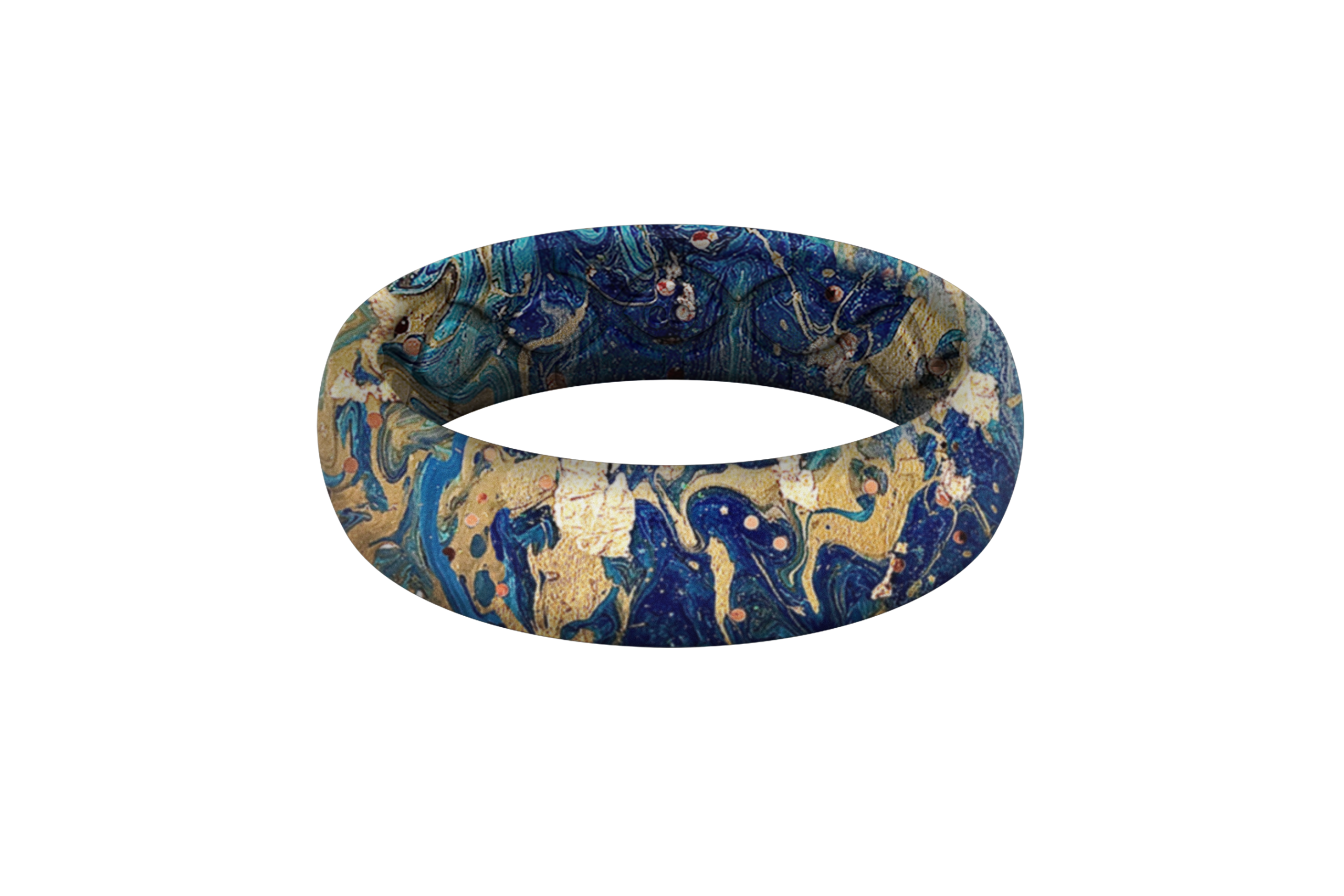 Blue Swirl Thin Ring
