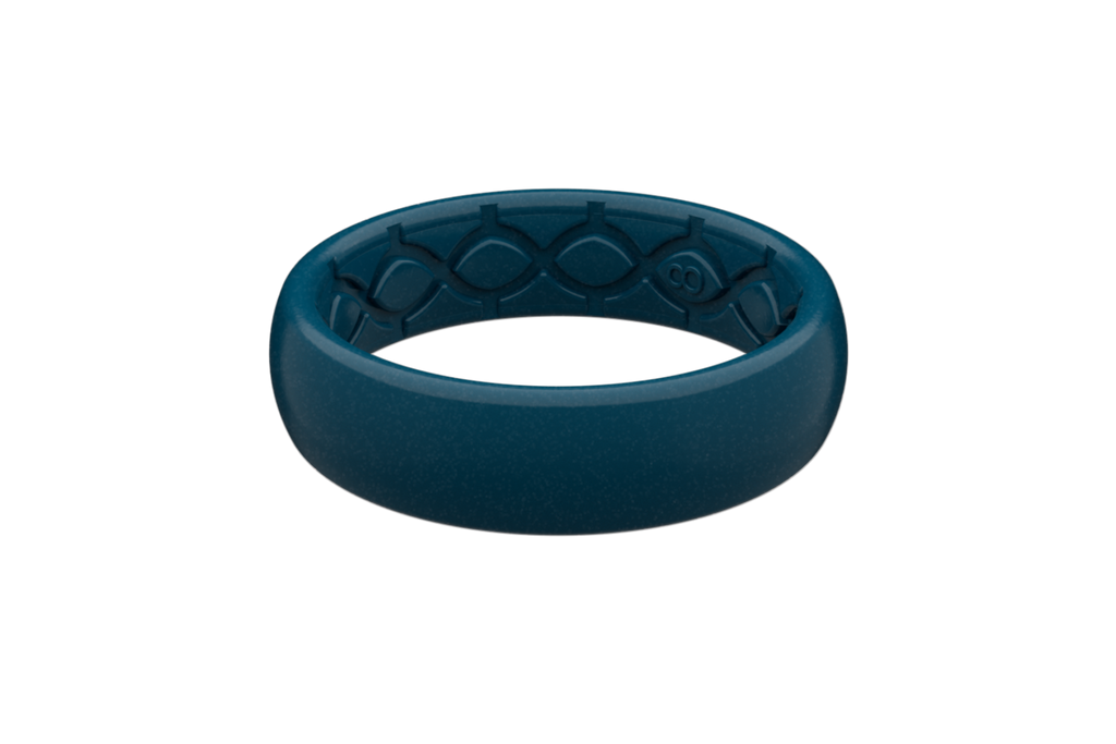 Satin Dark Ocean Thin Ring
