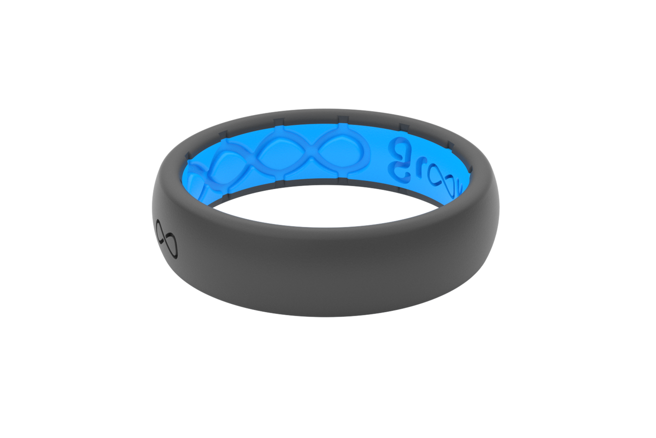 Solid Deep Stone Thin Ring
